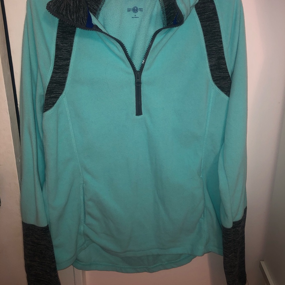 Teal quarter zip fleece